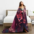 thumbnail image 5 of Ultra Soft Throw Plush, Demon Slayer Kamado Nezuko Bedding Fleece Blanket for Sofa Bed Travel 40"x30", 5 of 7