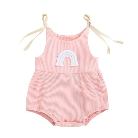 

Binmer Summer Baby Girls Rinbow Sleeveless Suspenders Jumpsuit Casual Bodysuit Clothes