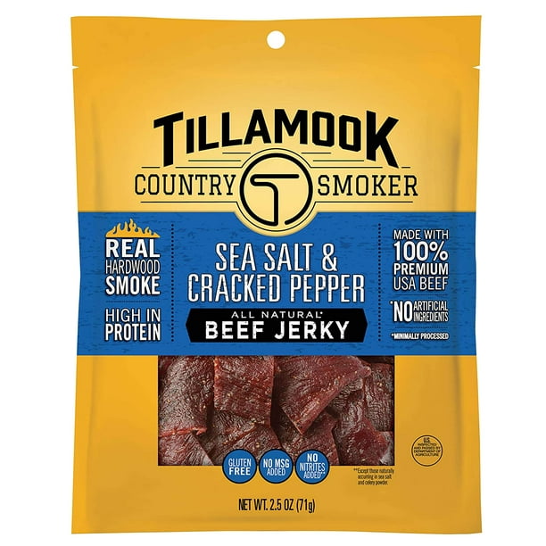 Tillamook Country Smoker All Natural, Real Hardwood Smoked Beef Jerky, Sea Salt & Cracked Pepper