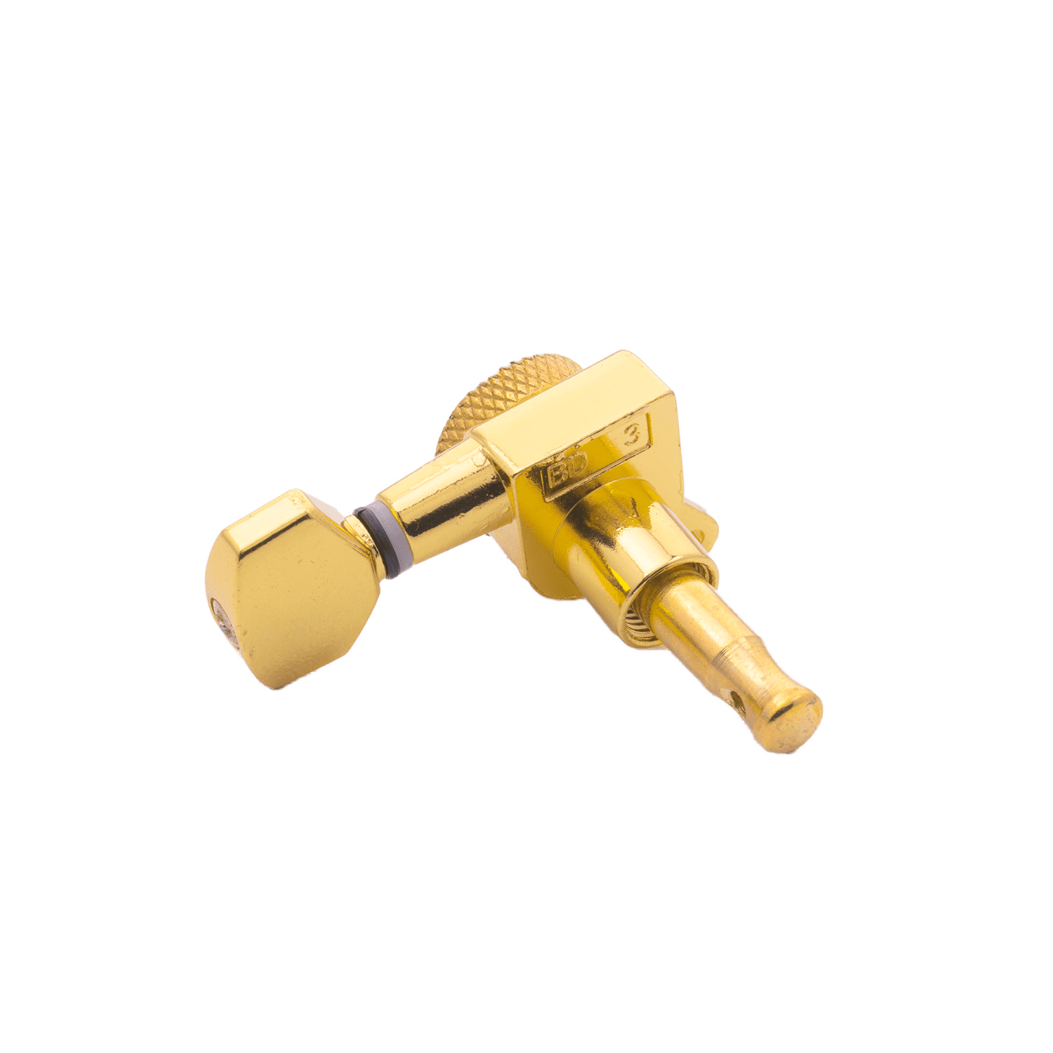LOOKSEVEN 2L4R Locking Tuning Pegs Set, Threaded Shaft Small Square Head Tuners for Electric Guitar (2 Left 4 Right)-Gold