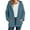 Blue, variant on Winter Coats for Women Plush Fleece Long Sleeve Zip Hooded Jacket Casual Warm Outerwear, Size S-2XL