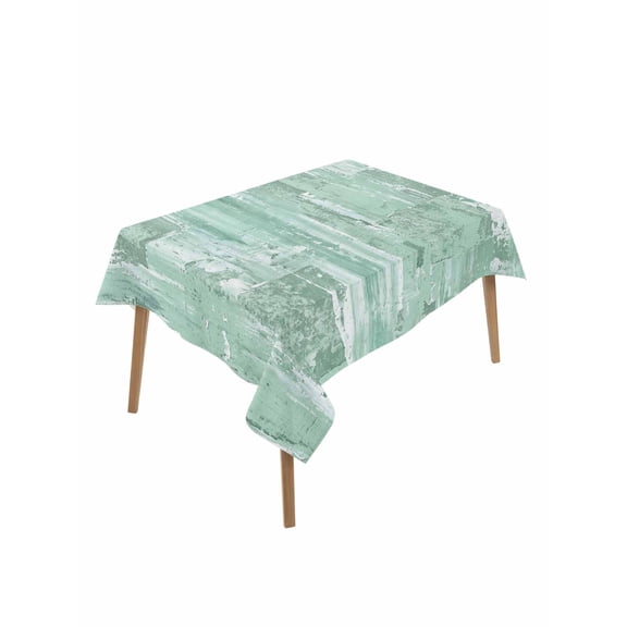 Green Abstract Table Cloth, Waterproof Tablecloth for Rectangle Tables, Vintage Geometric Gradient Oil Painting Modern Reusable Washable Fabric Table Cover for Restaurant Kitchen Dining 60"x102"