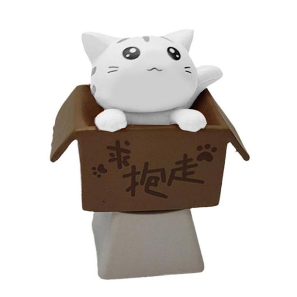 Ruifaya 1 pieza de teclado mecánico de dibujos animados DIY, teclas ESC, lindas teclas personalizadas de gato, teclas de teclado retroiluminadas en la parte inferior novedosas, accesorios de juego,