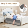thumbnail image 5 of Spaco 71 Inch Extra Long Swing Down Bed Guardrail, Baby Bedrail, Toddler Bed Rails with Safety Straps, Bed Rail for Toddlers, Bed Rail for Queen, King, Twin, Gray, 5 of 7