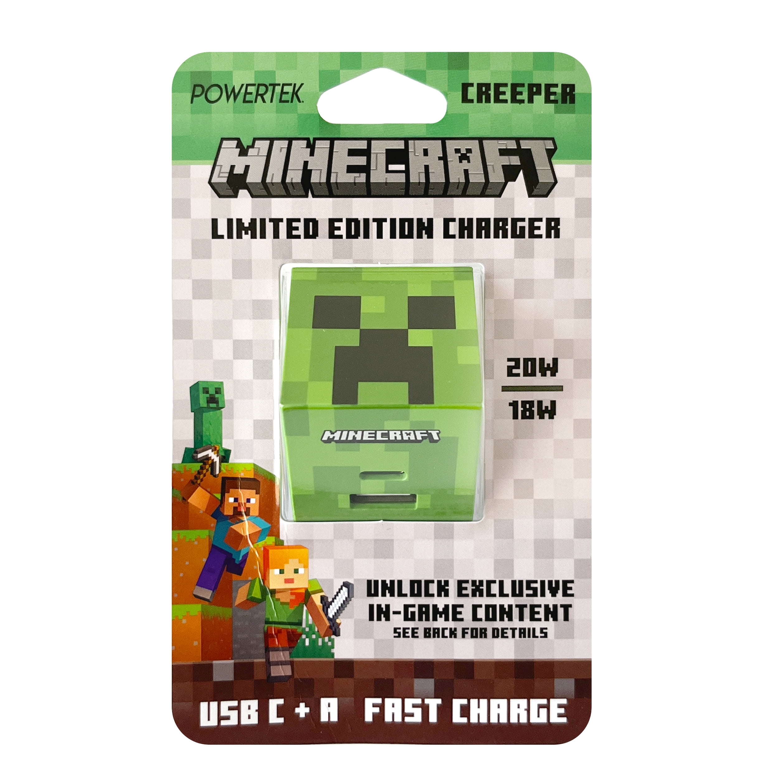 とし vita マイクラ充電器つき Liquipel Powertek Minecraft Dual USB-A / USB-C Wall Charger