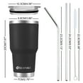 thumbnail image 2 of AQUAPHILE 30 oz Tumbler with Lid and Straw, Stainless Steel Vacuum Insulated Water Coffee Tumbler Cup, Double Wall Powder Coated Spill-Proof Travel Mug Thermal Cup,Black, 2 of 5