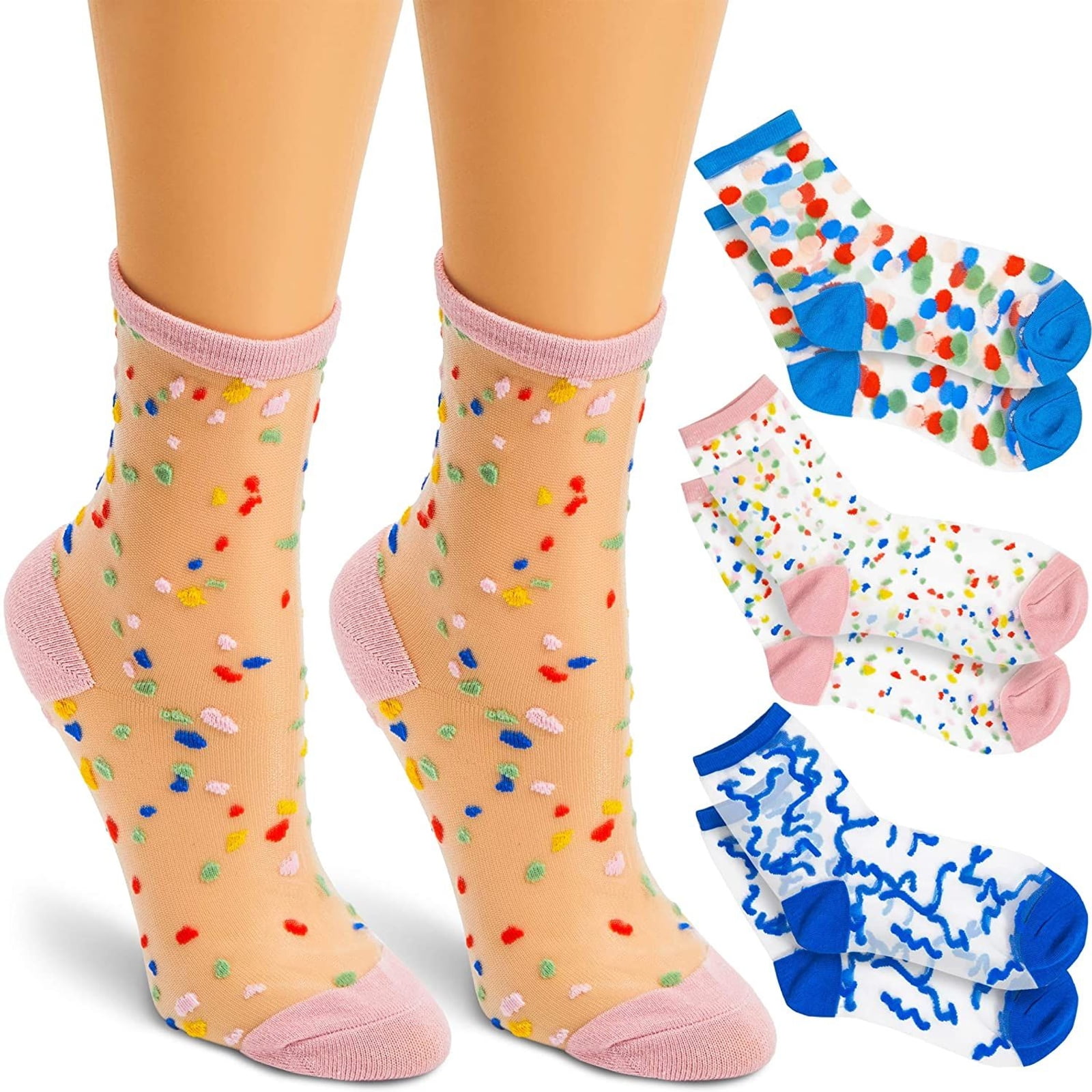 Mesh Net Socks Women's Ankle Socks Breathable Mesh Lady Girl Soft 5Pairs/set C
