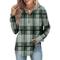 thumbnail image 2 of Stichou Womens Fashion Tops Plaid Hoodies for Women Pullover Oversized Sweatshirts Long SLeeve Shirts Loose Fit Green XL, 2 of 5