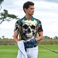 thumbnail image 3 of Zufioo Modern Hip-Hop Skull Print Men's POLO Shirts, Quick-drying Button-down Business and Vacation Shirts, T-shirts, Summer Clothing-XX-Large, 3 of 6