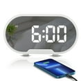 thumbnail image 1 of Reloj despertador digital LED con pantalla grande de 5,5 pulgadas y superficie de espejo., 1 of 7