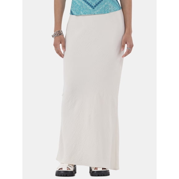 No Boundaries Slip Drawstring Maxi Skirt, Women's