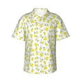 thumbnail image 2 of Picia Yellow Lemon Leaves Gentle Cotton Regular Fit Short Sleeve Casual Hawaiian Shirt for Men-, 2 of 9