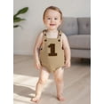 thumbnail image 2 of BemeyourBBs Infant Baby Boy Girl First Birthday Outfit  one-piece  Romper Overalls 1st Years Old Birthday Clothes Loose Fit Number Print Sleeveless Bodysuit Playsuit Jumpsuit, 2 of 4
