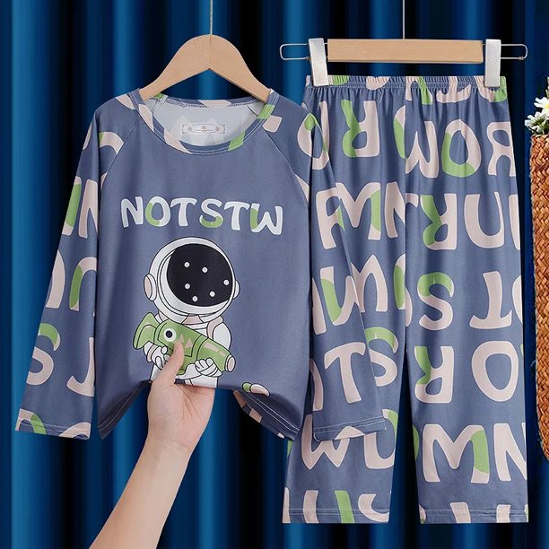 Conjunto de ropa de dormir para niños con dibujos animados bonitos, pantalones largos de manga larga, ropa para el hogar para niña, conjunto de dos piezas para uso estacional para primavera y otoño