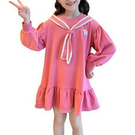 

Toddler Girls Casual Long Sleeve Cute Cartoon Sweatshirt Dress Princess Dress Outfits Clothes