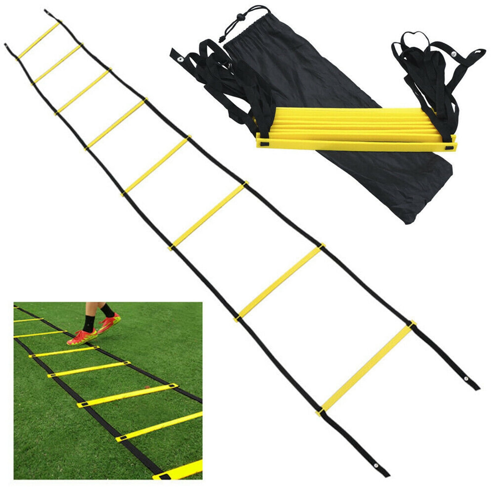 funtasica Agility Ladder, Training Exercise Ladders for Soccer Football Boxing Footwork Sports Agility Training with Carry Bag, 8/12/16/20 Rung - , 9M 16Joint