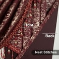 thumbnail image 6 of VOGOL Modern Waterfall Valance for Bedroom, Red Textured Stripe Print Velvet Curtain with Beaded Tassels, Rod Pocket Design, 43x39 Inches, 1 Piece, 6 of 7