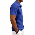 thumbnail image 6 of Ceisia Man Solid-Color Casual Short Sleeved Half-buttoned Open Mens Shirts Casual Short Sleeved White T Shirts For Men Tops Men Sleeved Ha Blue M Gifts for Father, 6 of 8