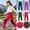 Red, variant on Kids Straight Leg Pants Color-Blocked Panels Fleece Lined Waterproof Warm Elastic Waist Winter Snow Sports Outdoor Pants for Boys Girls