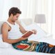 thumbnail image 5 of Fotbe Whimsical Sailboat Ocean Art Pantalones de Pijama para Hombre, Pantalones de Dormir, Pantalones de Casa con Cintura Ajustable y Bolsillos-Large, 5 of 6