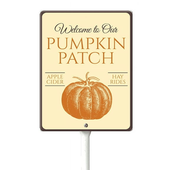 Eveokoki Halloween Yard Sign Welcome Pumpkin Patch Decorations Yard Signs Decorative Garden Stakes Aluminum Outdoor Lawn Signs for Halloween Party Yard Lawn Garden Decorations