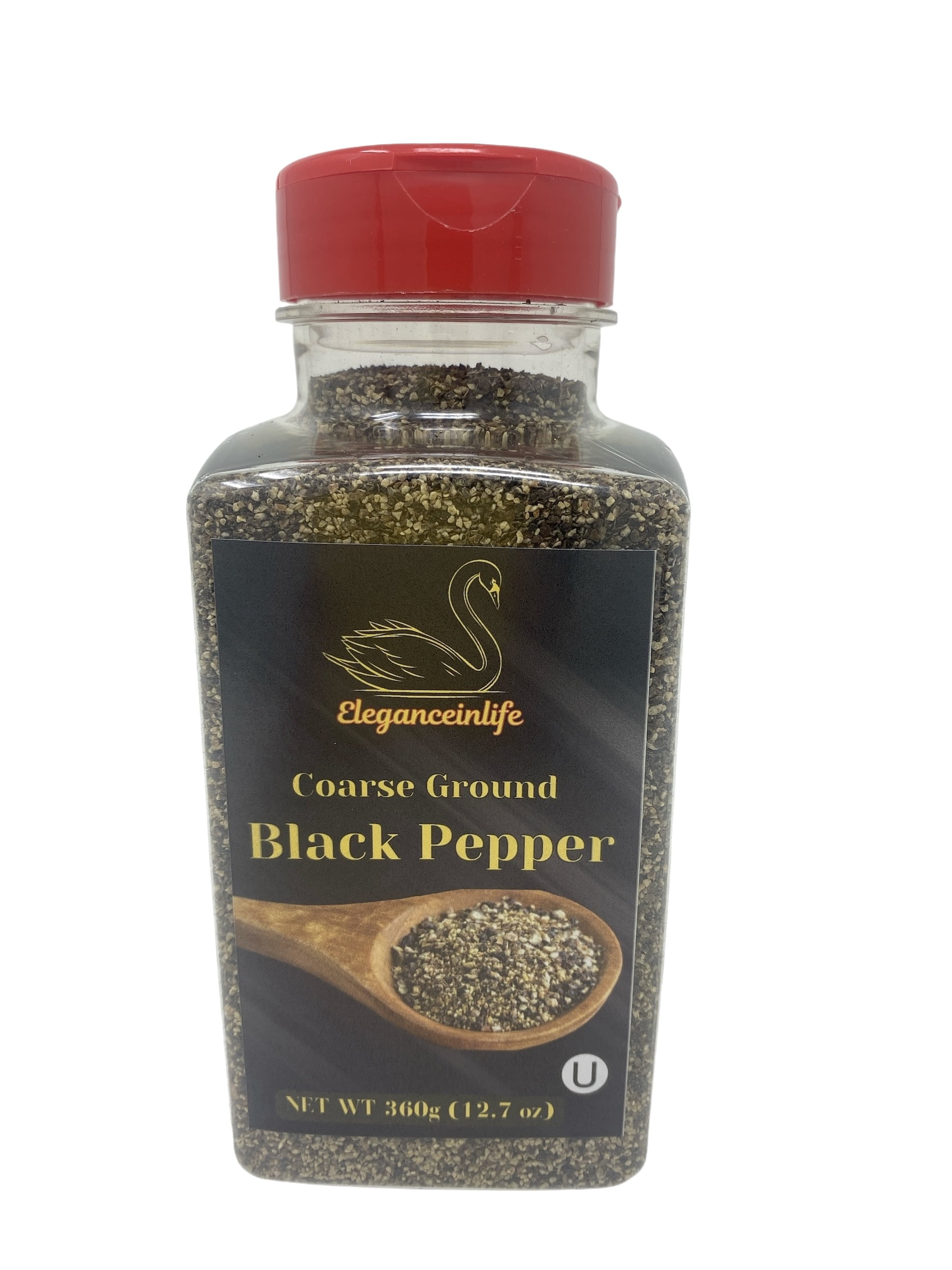 Eleganceinlife Coarse Ground Black Pepper, 12.7 oz (360g) - Packed in USA Pack of 2
