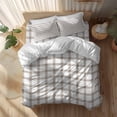 thumbnail image 2 of Light Brown Duvet Cover Set California King Size Checkered Soft Lightweight Comforter Covers 4 Piece Bedding Set with 1 Duvet Cover 1 Bed Sheet & 2 Pillow Shams, 2 of 8