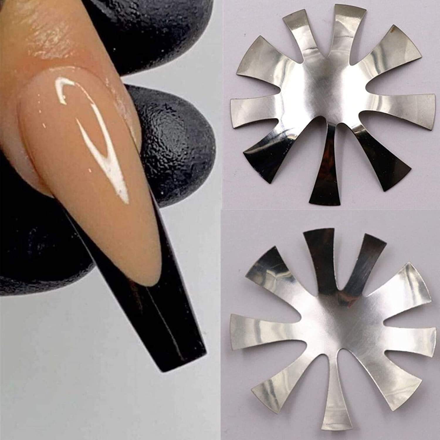 XXL Long Almond Nail Tips – Clear Full Cover