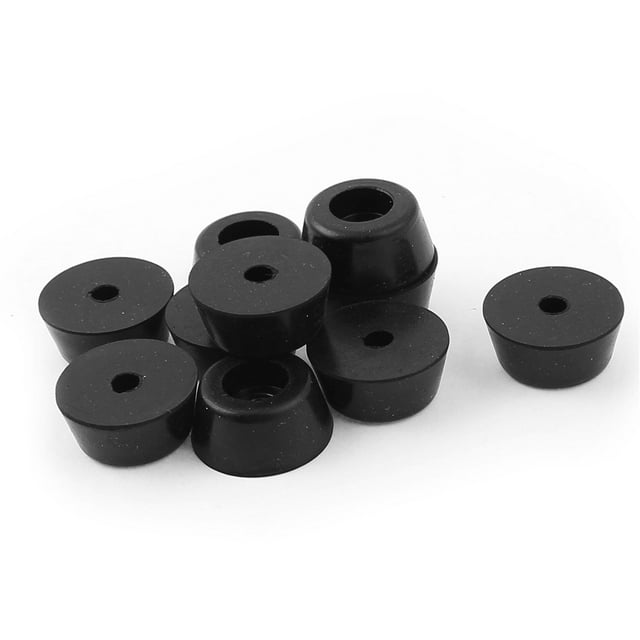 Uxcell 10Pcs Antideslizante de Goma 25mmx12mm Cubierta para Patas de Silla Mesa Negra