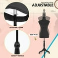 thumbnail image 7 of PayLessHere Adjustable Foam Mannequin, 59-67 inches , Black, for Adult Fashion Design Draping Sewing, 7 of 7