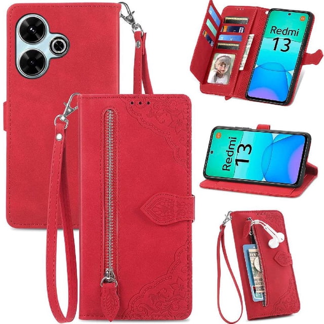 Funda billetera anti-golpes para GANGXUN Xiaomi Redmi 13 4G , ideal para día a día y trabajo
