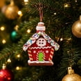thumbnail image 6 of QISIWOLE Gingerbread House Christmas Ornament with Candy Decor, 2.87 x 2.80 in Plastic Mini House Pendant for Christmas Tree and Holiday Party Decor, 6 of 7