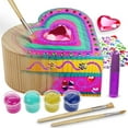 thumbnail image 4 of Paint Your Own Wooden Kids Heart Treasure Box Kit - Easter Basket Stuffers - Art Kits for Toddler Girl - Arts and Craft Gifts for Ages 4-6, 4 of 8