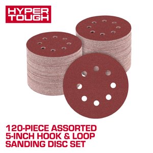 Hook And Loop Sanding Discs, 5-Inch, 120 Pieces, 60-600 Grit