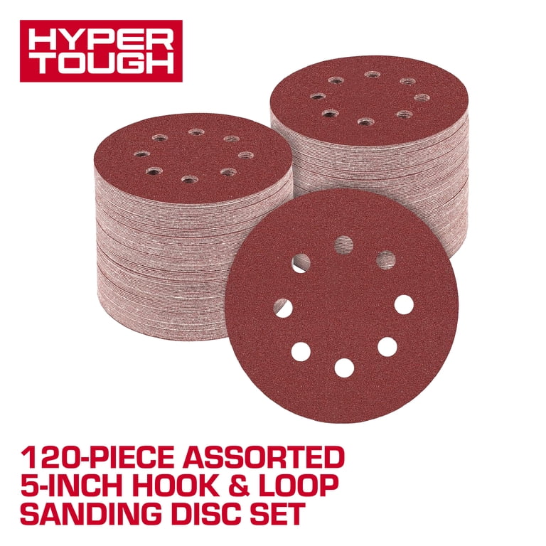 Hook And Loop Sanding Discs, 5-Inch, 120 Pieces, 60-600 Grit photo 1