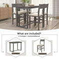 thumbnail image 4 of Harper & Bright Designs 5 Piece Modern Pinewood Dining Table Set, Gray, 4 of 16