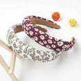 thumbnail image 6 of Women Headband Floral Padded Head Band Design Boho Headwear Wide Hairbands For Girl, 6 of 8