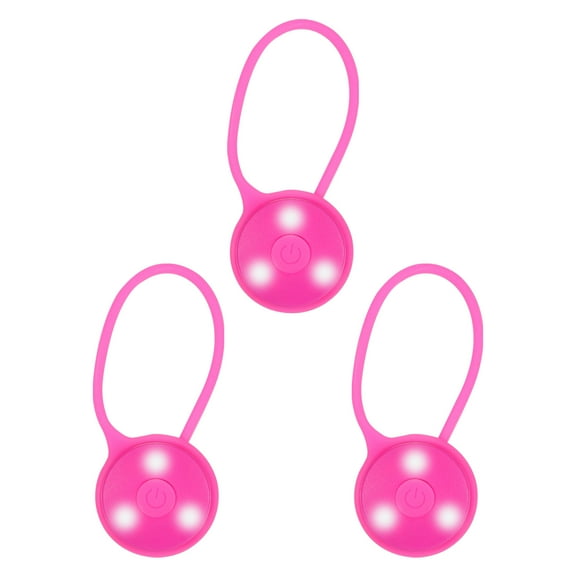Uxcell LED Running Light, 3 Pack Silicone Rope Bike Safety Light Running Lights, Pink