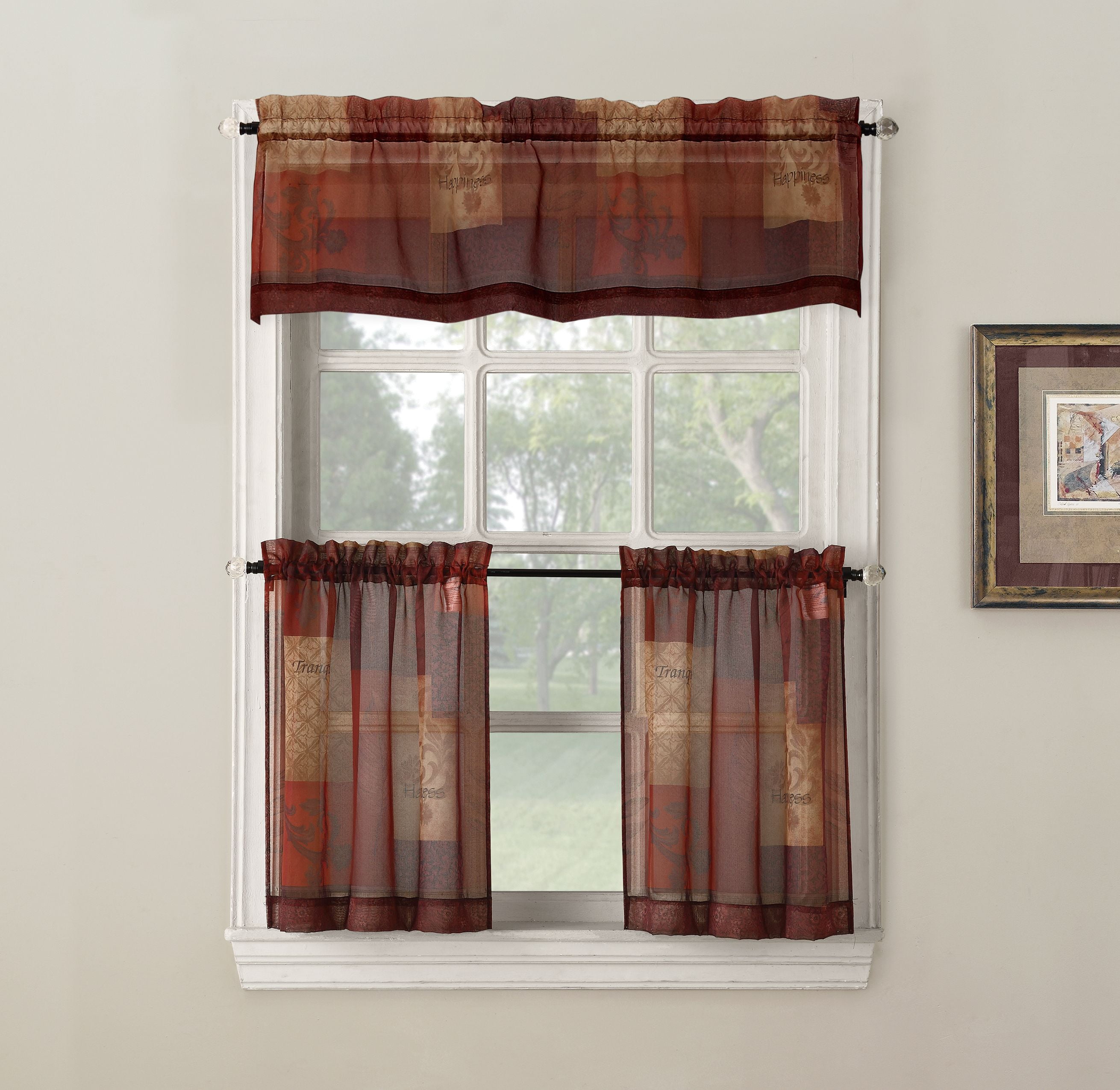 No. 918 Eden Rod Pocket Window Valance, 56"x14", Multicolor