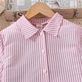 thumbnail image 4 of MEZZALL Child Long Sleeve Shirt Dress For Girls Stylish Striped Button Tunic For Kids Casual Fall Outfit Comfortable Everyday Wear For School And Play Dresses O-Neck Festival Sundress Cozy, 4 of 9