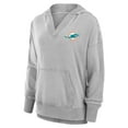 thumbnail image 2 of Women's Fanatics  Heather Gray Miami Dolphins Initiative Snow Wash French Terry V-Neck Pullover Hoodie, 2 of 3
