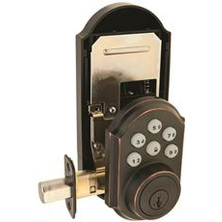 Kwikset Venetian Bronze Electronic Deadbolt 2 in. Grade 2