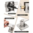 thumbnail image 3 of Poignée de Porte en Nickel Brossé pour Intimité Intérieure Serrure de Porte pour Lit et Salle de Bain avec Rose Carrée Serrure de Porte Moderne Sans Clé Poignée Réversible pour Gauche et Droite, 3 of 8
