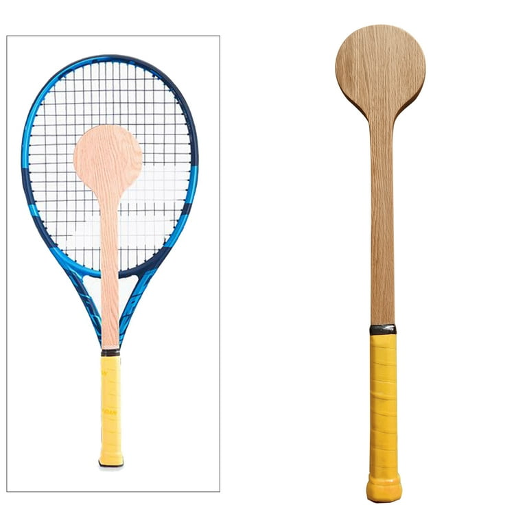 Wooden Tennis Sweet Spot Trainer Tennis Racket Practice Batting