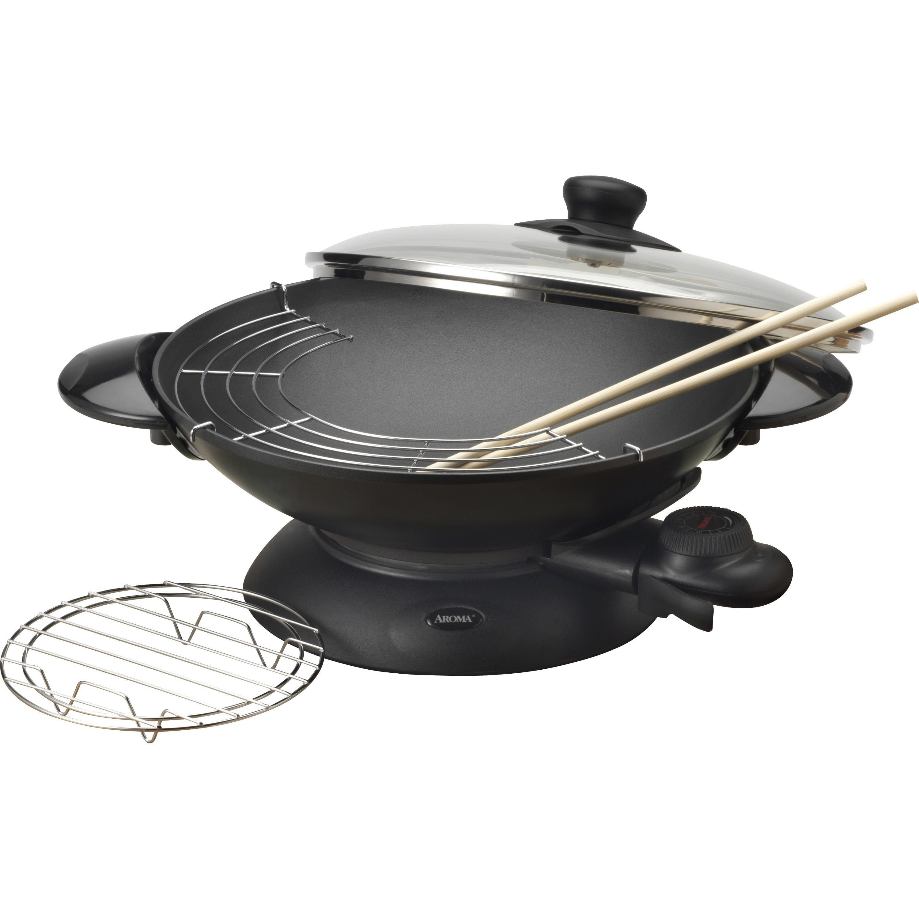 AROMA® Professional 5Qt. Electric Wok with Glass Lid, Easy Clean