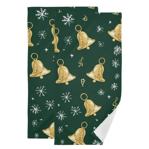 Holiday Bells Hand Towel Absorbent Bath Towels for Bathroom Sports Gym(28.3" X 14.4") Set of 2