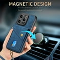 thumbnail image 4 of ELEHOLD Wallet Case for iPhone 14 Pro Max with Card Slots Detachable  Wrist Strap Premium Leather Wallet Phone Case Work with Magnetic Car Mount for iPhone 14 Pro Max 6.7 inch,Blue, 4 of 8