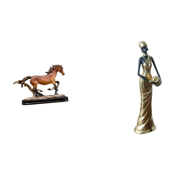 Escultura, Figura Decorativa, Adorno Coleccionable, Estatua De Caballo Para Decoración De Escritorio, Estantería, Mueble De Sala De Estar, Estatua De Mujer Tribal Africana, Figura De Mujer