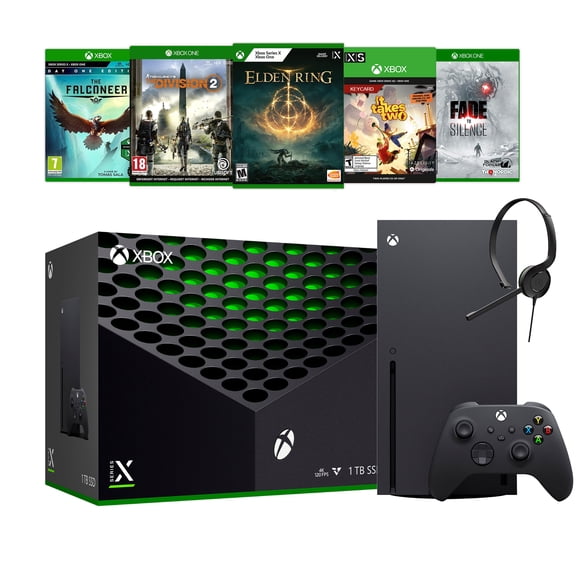 Xbox Series X Latest Flagship 1TB SSD Console Bundle with Five Games and Xbox Chat Headset