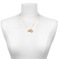 thumbnail image 2 of Delight Jewelry Acrylic Orange Cheer Megaphone - Large Goldtone Crystal Initial - B - Charm Necklace, 17.5"+2", 2 of 4